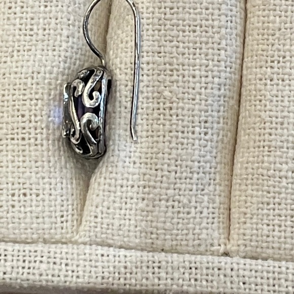 Sterling silver amethyst stone earrings - Picture 3 of 7